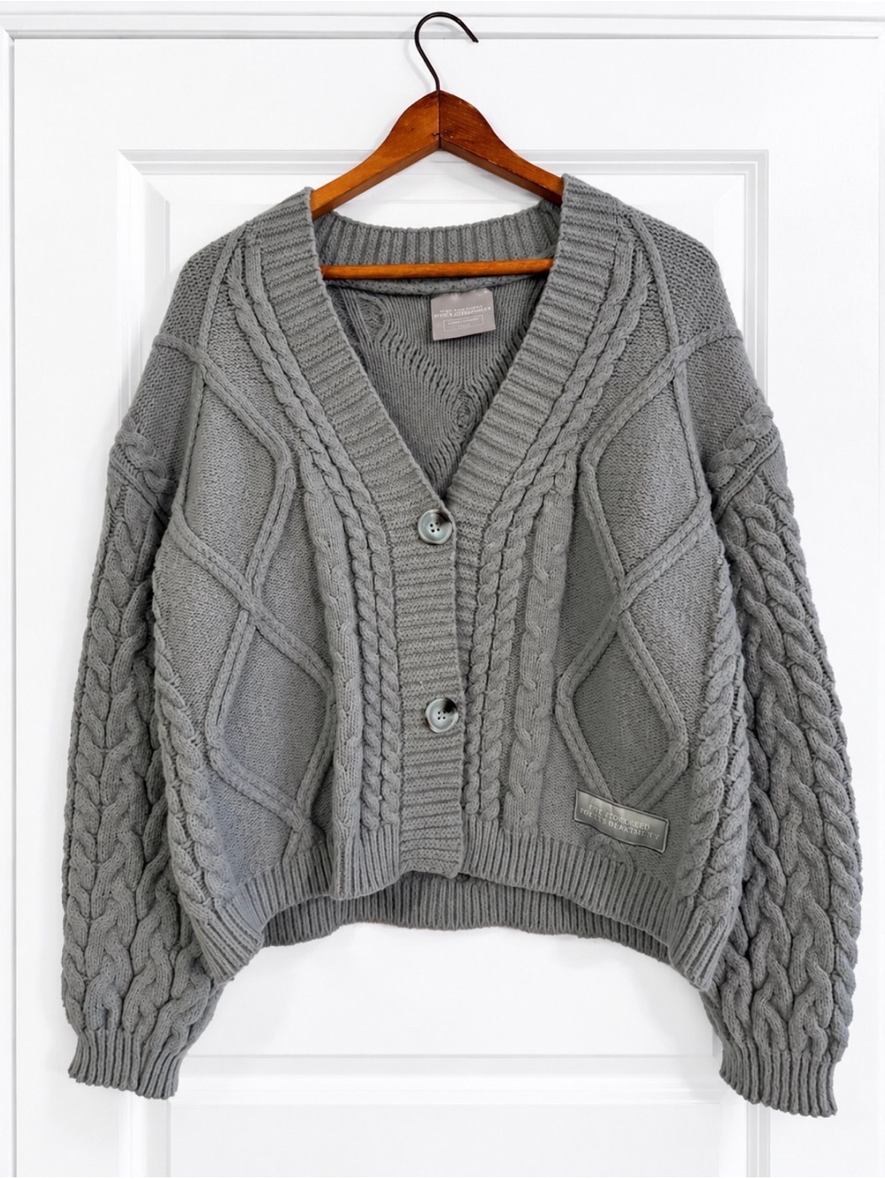 Taylor Swift TTPD The Tortured Poets Department Gray Cable Knit Cardigan M/L